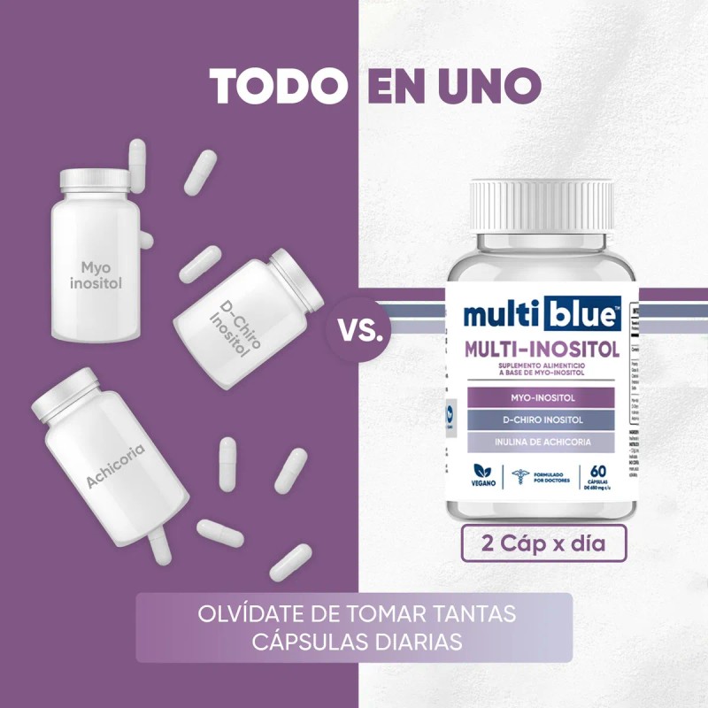 Multiblue - Inositol Con 60 Cápsulas - Myo-inositol Sabor Sin