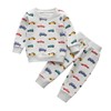 Toddler Baby Boys Clothes Car Print Long Sleeve Pullover Sweatshirt