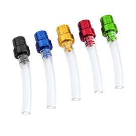 JNNJ Pack of 5 Motorcycle Fuel Tank Cap Valve Vent Hose, Universal Aluminium Fuel Cap Air Vent Hose for ATV Dirt Bike, Motorcycle Dirt Pit Bike Billet (Colour)