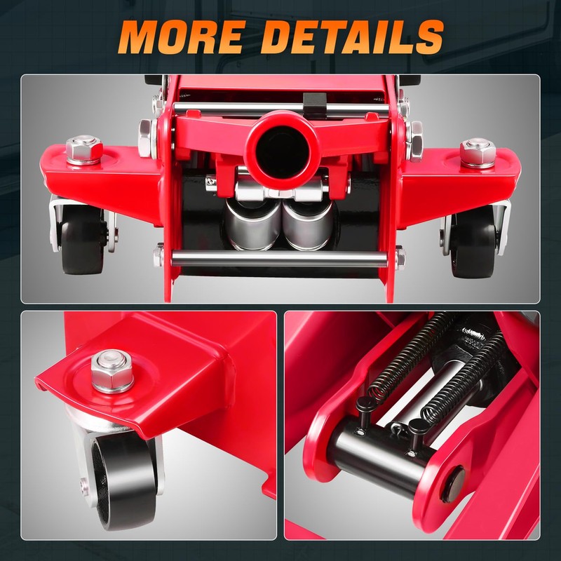 CAAP DRIVEN Low-Profile Hydraulic Cart Service Jack, 3-Ton (6000 lbs)