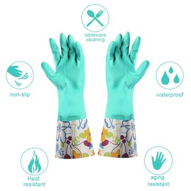 Yiomxhi 3 Pairs Dishwashing Gloves, Non-Slip Rubber Household Kitchen Gloves, Reusable Waterproof Laundry Cleaning Gloves