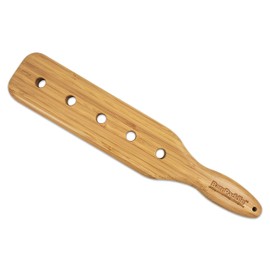Bamboo Paddle - 1/2" Thick Wooden Spanking Paddle with Airflow Holes, Light Weight and Super Durable with Attitude. Beautiful Smooth Finish & Chamfered Holes - BamPaddle