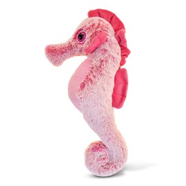 DolliBu Plush Seahorse Stuffed Animal - Soft Fur Huggable Pink Sea Horse, Adorable Playtime Seahorse Plush Toy, Cute Sea Life Cuddle Gift, Super Soft Plush Doll Animal Toy for Kids & Adults - 15 Inch
