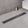Elefloom Linear Shower Drain, 28 inch Black Drain with Removable