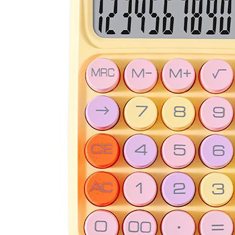 Silent Calculator Color Mechanical Key Calculator Battery Powered Electronic Calculating