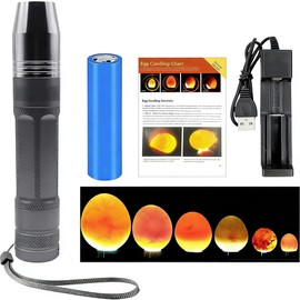 ZZBUY Egg Candler, Egg Incubator Light【2026 Upgraded Charger】 Egg Candler Candling Checker Light for Chicken Quail Dark Canary Pigeon All Eggs Battery Powered(Include Egg Candling Guide)