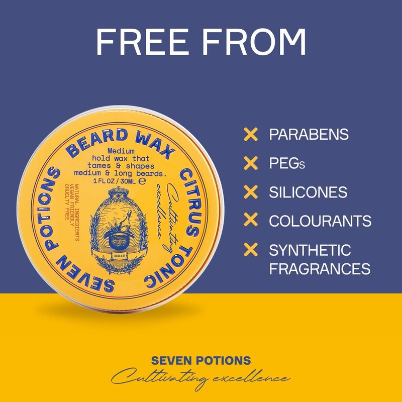 Seven Potions Beard Wax for Men — Medium Hold Styling