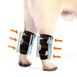 NeoAlly - 3-in-1 Short Rear Leg Hock Brace, Dog Leg Brace for Rear Leg with Rigid & Spring Inserts, Hock and Ankle Support, Dog Leg Sleeve with Reflective Straps, Large, 1 Pair