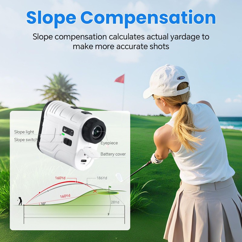 1200Yards Range Finder Golf with Slope, 7X Magnification Range Finder,
