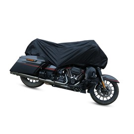 TUCKBOLD Motorcycle Cover Lightweight Half Cover Outdoor Waterproof Rain Dust Protector Black XL for Most Full Dress Touring Cruiser Automotive Parts