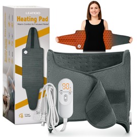 Heating Pad for Back, Electric Heating Pad for Period Cramps, Wrap Around Heated Pad for Waist Stomach Neck Shoulders with Belt, Anniversary & Birthday Gifts for Women Men Mom Dad Wife Husband