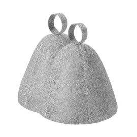 2PCS Sauna Hat Made of Wool,Ergonomi Felted Sauna Cap for Women and Men,Steam Bath Hat Room Accessories Felt Heat Dry Headrest,Steam Room Essential Parts,Simple Natural Stylish Appearance(Grey)