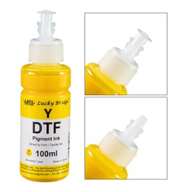 6x100ml DTF Ink Lucky Bridge Premium Pigment Ink for PET Film Heat Transfer Printing Refill Ink for All DTF Printers - (600ml) US