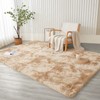 Andency 8x10 Shag Area Rug for Living Room, Tie-Dyed Beige