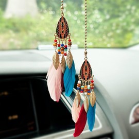 Dream Catcher for Cars,Handmade Small Rear View Mirror Hanging Decor,Boho car Accessories & Wall Ornament (Color)