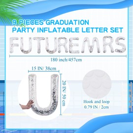 9 Pcs Bachelorette Pool Floats Bride Party Float 20 Inch Future Mrs Float Inflatable Combo Set Bachelorette Decorations Future Mrs Gifts for Pool Beach Party with Adhesive Dots