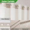 eachope Extra Long No Hooks Needed Linen Textured Shower Curtain
