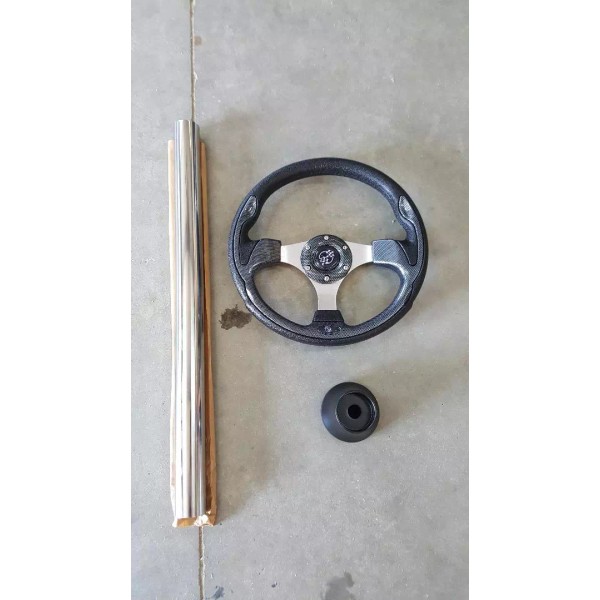 TXT Ez Go Golf Cart Part Steering Wheel Combo Black