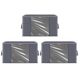 Closet Storage Bins - Clothing Organizer | Folding Sweater Organizer with Clear Window & Handle for Closet Dorm RV Travel Laundry Bathroom