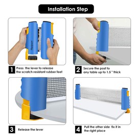 Table Tennis Bat, Extendable Table Tennis Nets, 6 Ping Pong Balls, 1 x Mesh Bag, Portable Table Tennis Sets Game for Beginners, Families and Professionals