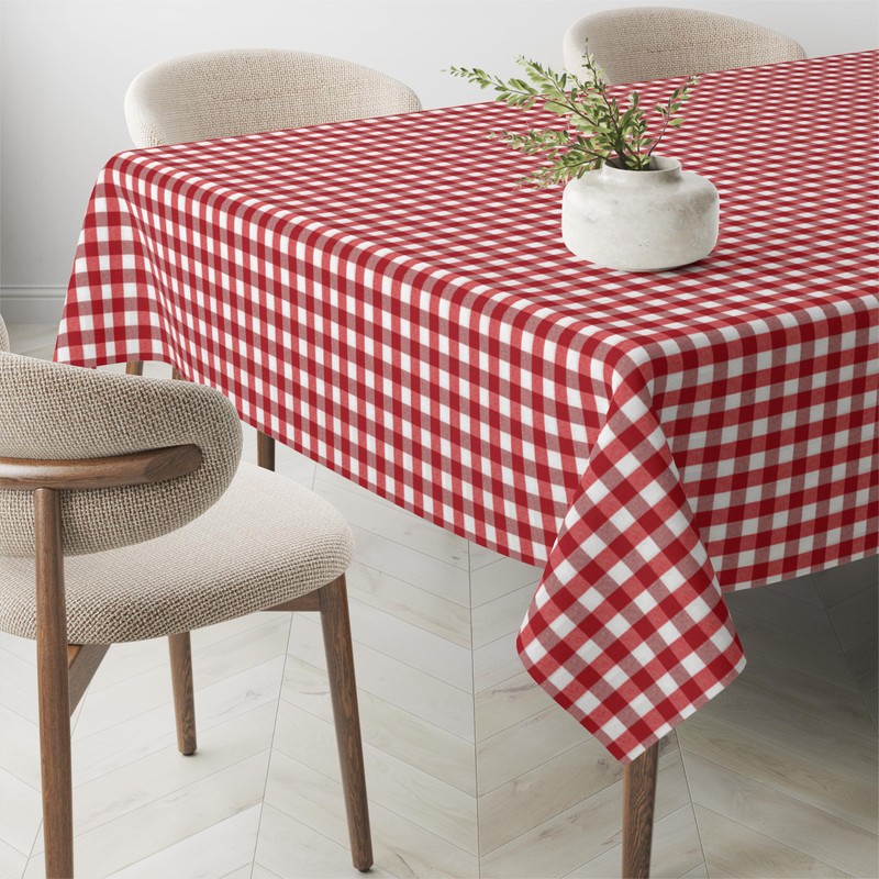 Martina Home TEFLONATED TABLECLOTH MADE Vichy Red 140X140 CM