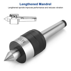 Live Centre Point, CNC Lathe Tool MT2 Precision Rotary with 60 Degree Precision Turning Steel Tip for Machine Taper CNC Lathe Tool