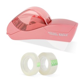 Eagle Automatic Tape Dispenser, Handheld & Portable Design, Office Tape Gun, One-Handed Operation with Safety Blade for Office, Home, DIY or Packaging (Includes 2 Free Tapes)（Flamingo Pink）