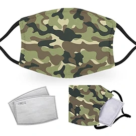 Jungle Camo - Reusable Adult Face Masks - 2 Filters Included