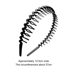 4 Stück Haarband, Welle Haarreifen, Rutschfestes Stirnband mit Anti-rutsch Zähne, Sportmode Haarband Zubehör für Outdoor Sports Yoga(COLOR:schwarz)