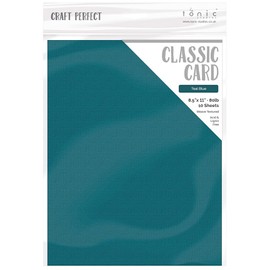 Tonic Studios Craft Perfect Weave Textured Classic Card 8.5"X11" 10/Pkg-Teal Blue