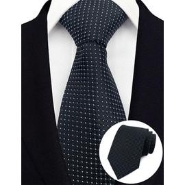 marysgift Black Tie Men's Skinny Tie Solid Color Neckties Casual Business Ties for Daily Dress Weddings Groomsmen Gifts (L002-535, Black)