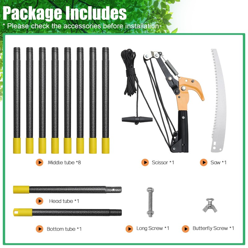 Pole Saws for Tree Trimming, 13.7 FT Manual Tree Trimmer