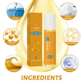 VC Anti-Wrinkle Eye Serum Oil, 3 PCS Anti-Wrinkle Eye Essence Oil, Smooths Fine Lines, Deeply Moisturizes, Roller Ball Lutein Eyes Essence Serum, Improve Eyes Bags Dark Circles