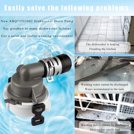 ABQ73503002 Dishwasher Drain Hose Pump Replace PS11706890,AP5973786,ABQ73503004 Dishwasher Drain Pump Compatible with LG Kenmore Dishwasher LDF7561ST LDF7551ST LDF7774ST LDF7774BB,10-Year Guarantee