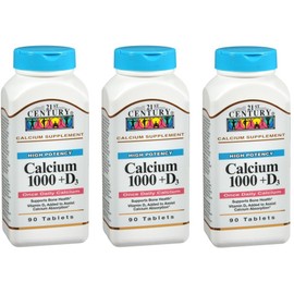 21st Century Calcium 1000mg + D Tablets 90ct (3 Pack)