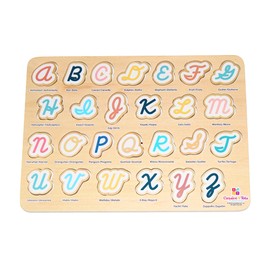 Cursive Alphabet Puzzle for Children, Bilingual English/Spanish, Educational Toy for Children
