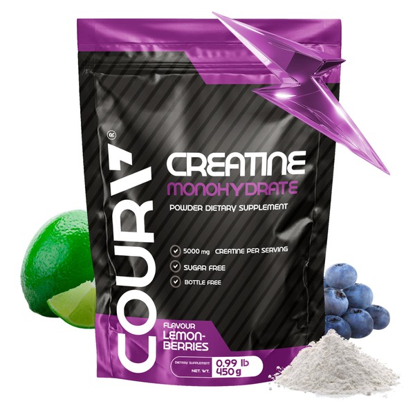 COURA Creatine Monohydrate Lemon-Berries Flavor - 450g - Sports Supplement