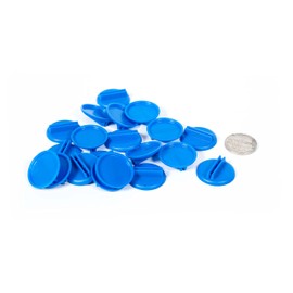 Morrison Games Plastic Card Stand to Hold up Playing Cards or Cardboard Marker Cut-Outs: Set of 20 Blue Color Round Board Game Playing Pieces (School Classroom Supplies, Arts & Crafts Projects)