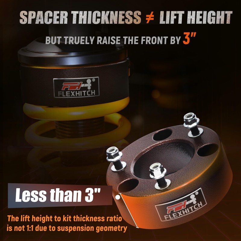 FlexHitch 3" Front Leveling Lift kits Compatible with 2007-2024 Silverado