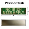 KooLL No Irish Need Apply Tin Sign, Vintage Metal Wall