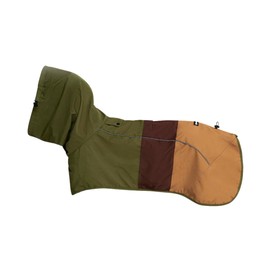 Spark Paws Dog Raincoat, Waterproof Windproof Rain Jacket for Small, Medium, Large and Extra Large Dogs, Reflective, Breathable, with Full Body Protection, Green Brown Tan, L