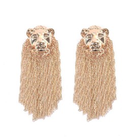 Lion Earrings for Women, Cute Animal Lion Tassel Earrings for Girls, Gold Mane Lion Dangle Earrings Hypoallergenic, Bohemian Lion Drop Earrings, Golden Lion Head Earrings Studs, Lion Jewelry Gifts Funny Earrings