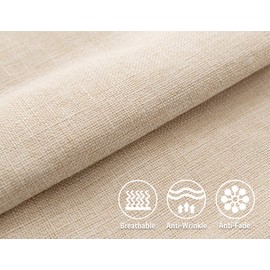 Stellhome Linen Throw Pillow Covers Square Solid Burlap Cushion Covers for Bed Couch Sofa Bench, 18 x 18 inch (45 cm), Beige, Set of 2
