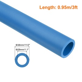 sourcing map Pipe Insulation Foam Tube 28mm ID x 38mm OD 0.95m Foam Tubing Heat Insulated Pipe for AC Unit Handle Grip Water Pipe Freeze Protection - 1-1/2" x 1-1/8"/Blue
