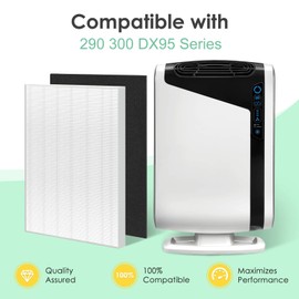 Filters Set Compatible with Fellowes AeraMax 300 True HEPA Filter Replacement for Air Purifier Aera-Max 290 DX95 AP-300PH HF-300, Part# 9287201, Includes 2 True HEPA & 6 Extra Carbon Pre-Filter