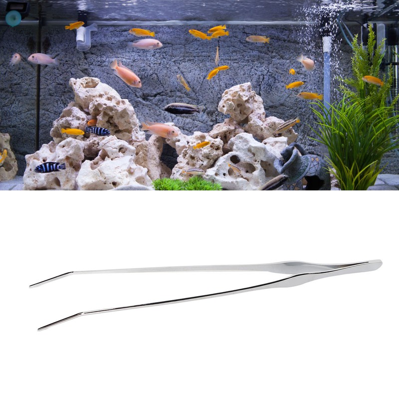 Aquarium Tweezers Stainless Steel Long Handle Fish Tank Aquatic Forceps