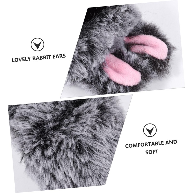 DOITOOL Rabbit Ear Plush Case for 1/2 Earphone Protective Cover
