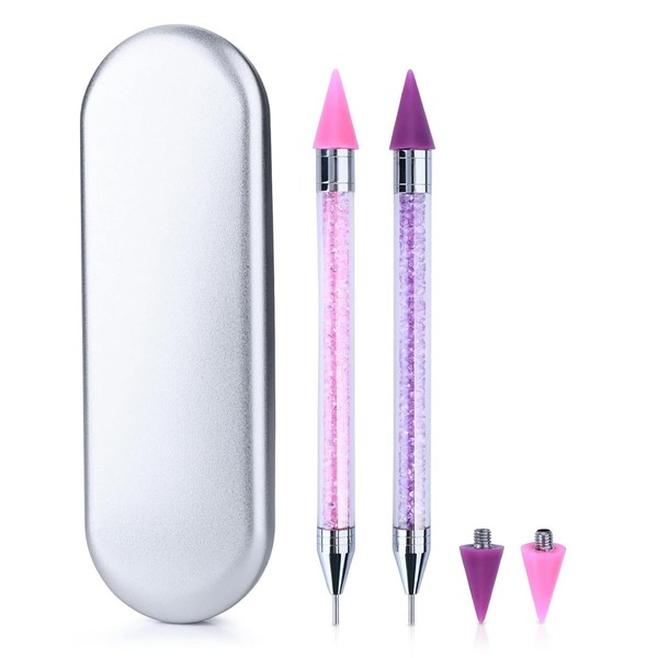 TPZORJX 2Pcs Dotting Tools Für Steine Wachsstift Nagelpunkt Stift Strass