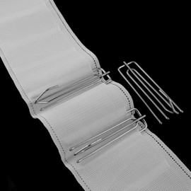 Curtain Pleat Tape ZZLZX 5 Yard / 5m White Pleat Tape with 10PCS Prongs Curtain Pleater Hooks for Curtain, Curtain Tape