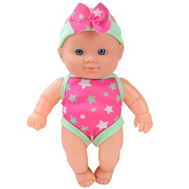 Water Baby Doll Waterproof Swimmer Doll Floating Bath Baby with Movable Joints Removable Swimsuits Swimming for Kids Bathtub Pool Bath Time Play Style 1 Water